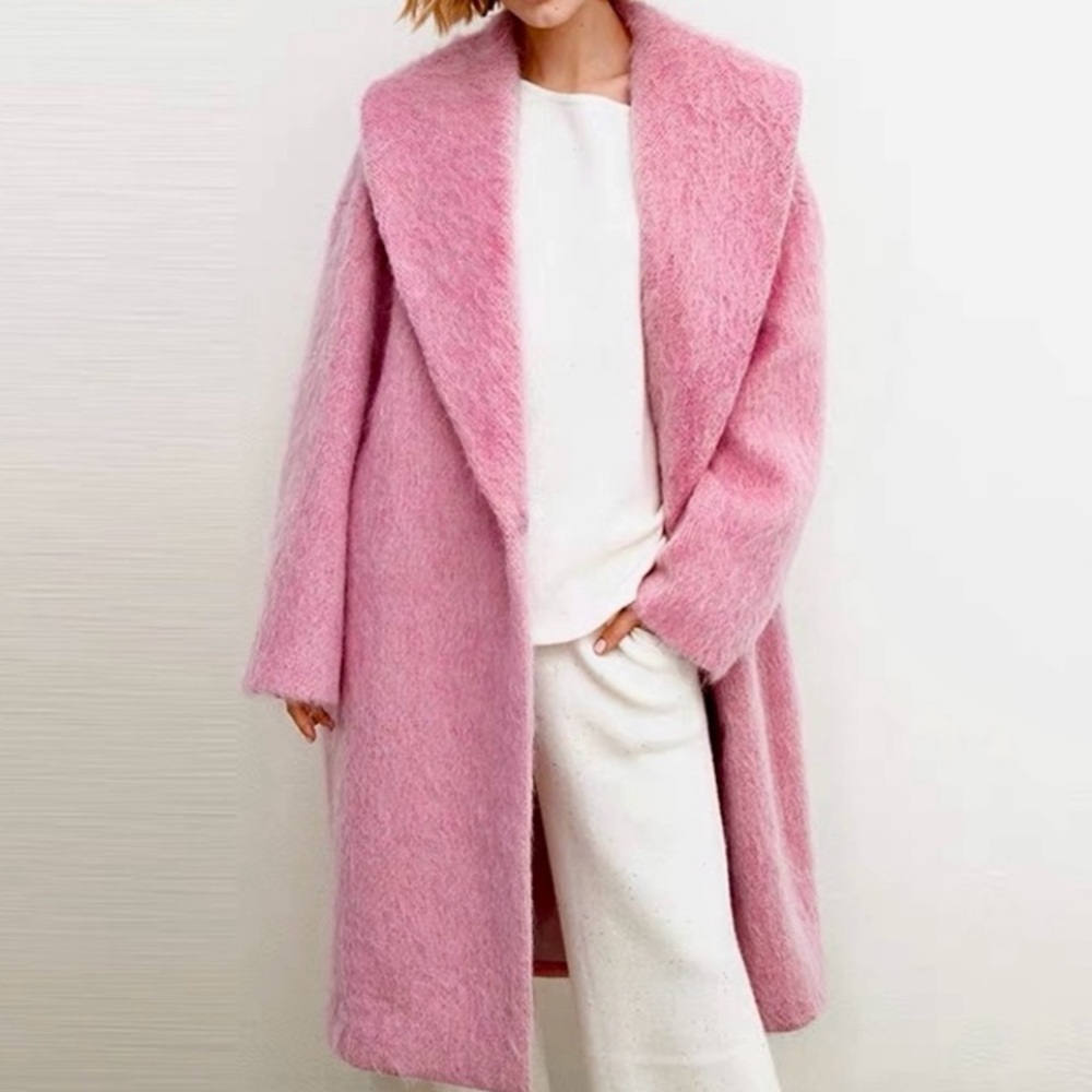 Qiqi - Mohair&Wool Pink Coat - Picture 3 of 5